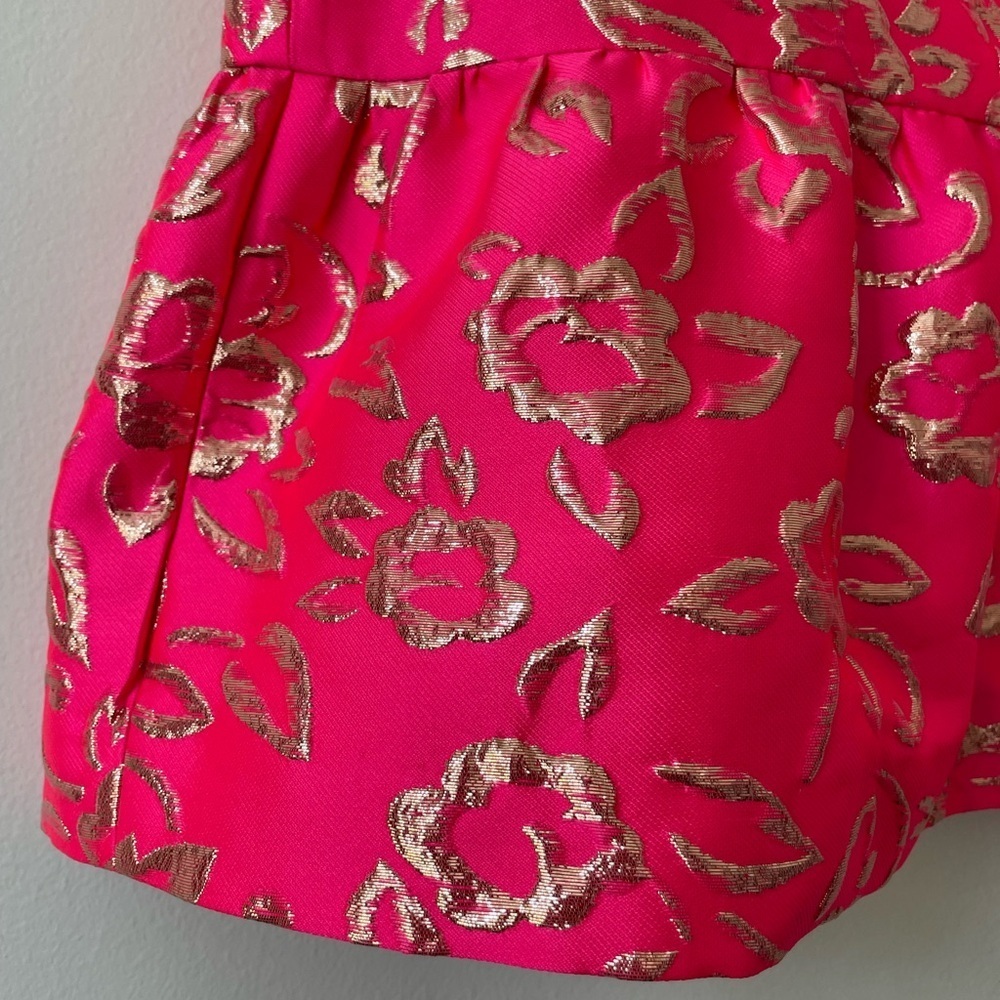 Lilly Pulitzer Girl’s Erina Dress pink Gold Puff Dress Vacation Fancy Sparkly - Picture 2 of 9